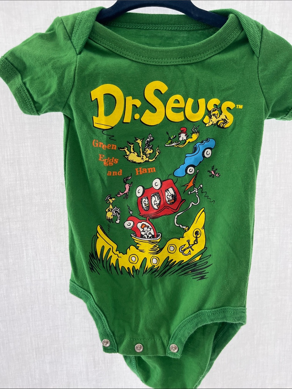 Dr. Seuss Bright Green 'Green Eggs and Ham' Graphic One-Piece